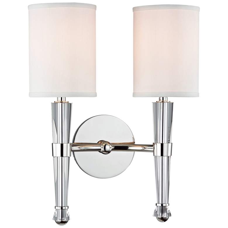 Image 1 Hudson Valley Volta 15 1/4 inch High Nickel 2-Light Wall Sconce