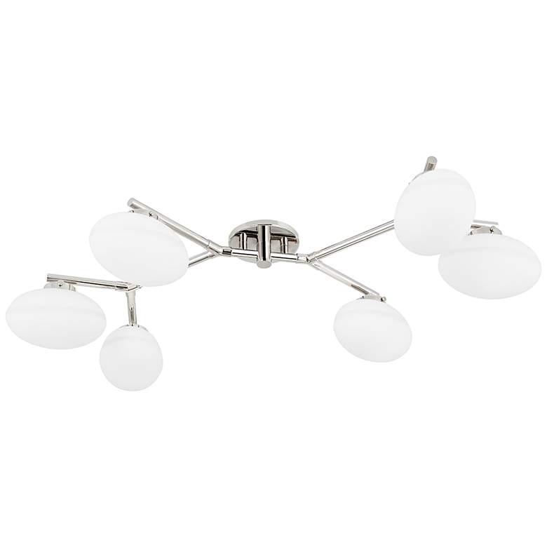 Image 2 Hudson Valley Wagner 41" Polished Nickel 6-Light Modern Ceiling Light