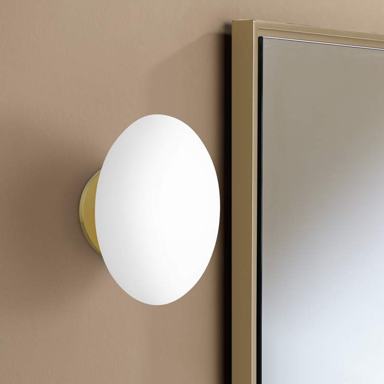Image 1 Hudson Valley Wagner 5 1/2" High Aged Brass LED Wall Sconce