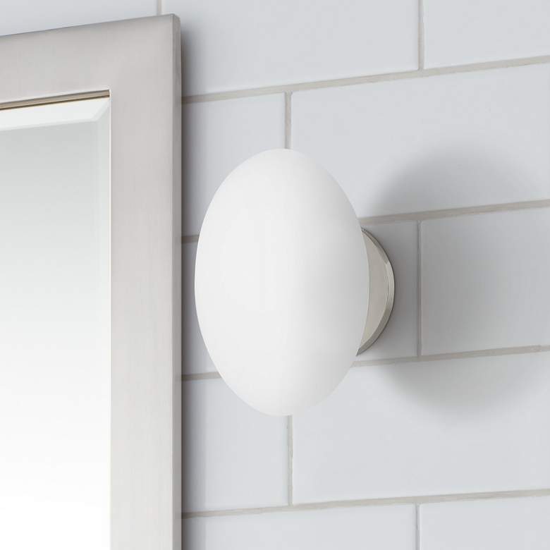Image 1 Hudson Valley Wagner 5 1/2"H Polished Nickel LED Wall Sconce