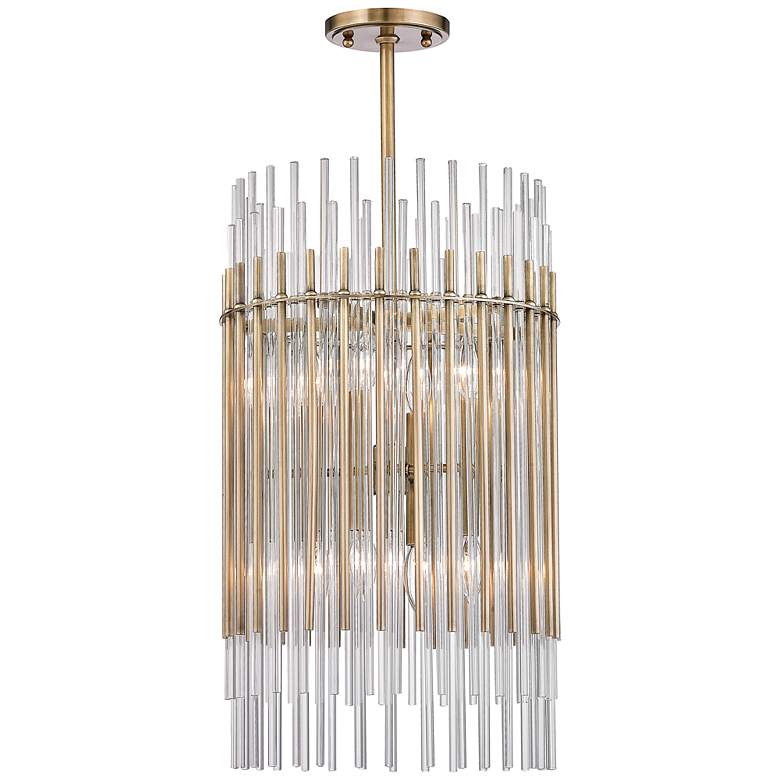 Image 1 Hudson Valley Wallis 15" Wide Aged Brass 8 Light Pendant