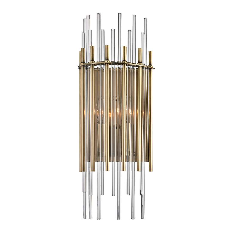Image 1 Hudson Valley Wallis 19 3/4" High Aged Brass Wall Sconce