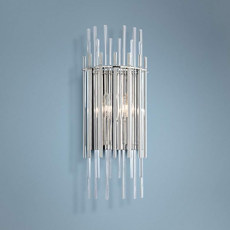 Image 1 Hudson Valley Wallis 19 3/4"H Polished Nickel Wall Sconce