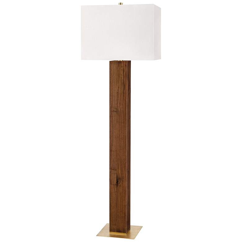 Image 1 Hudson Valley Waltham Light Solid Walnut Wood Floor Lamp