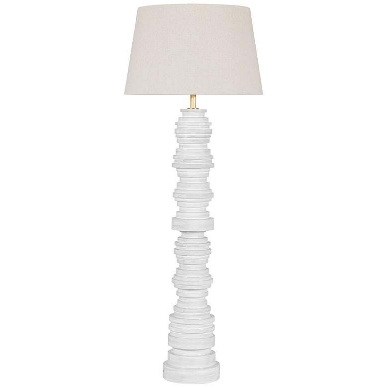 Image 2 Hudson Valley Wayzata 24" 1 Lt. Aged Brass/ Ceramic Gloss Ivory Floor