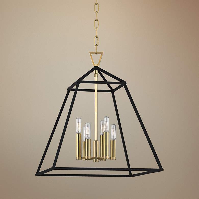 Image 1 Hudson Valley Webster 19" Wide Aged Brass Pendant Light