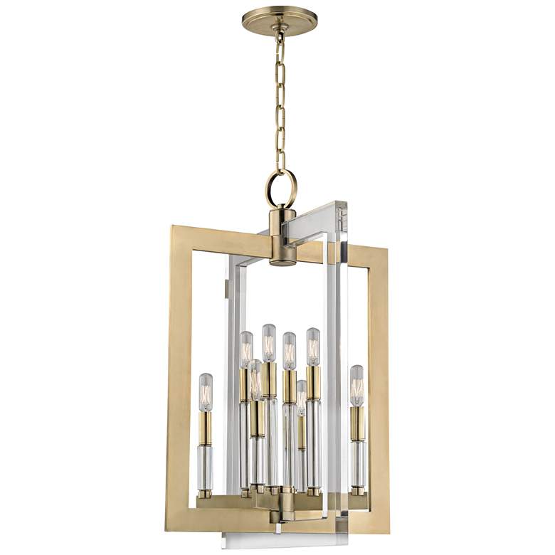Image 2 Hudson Valley Wellington 17 1/2"W Aged Brass Pendant Light