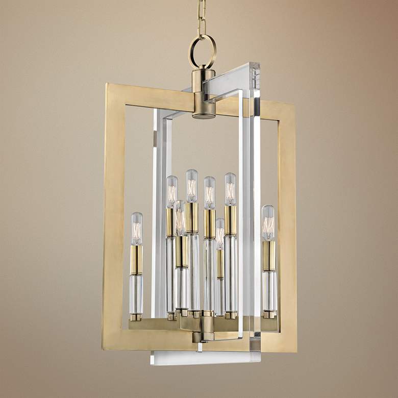 Image 1 Hudson Valley Wellington 17 1/2"W Aged Brass Pendant Light