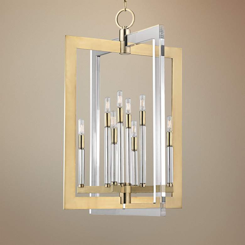 Image 1 Hudson Valley Wellington 23 inch Wide Aged Brass Pendant Light