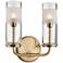 Hudson Valley Wentworth 10 1/4"H Aged Brass Dual Wall Sconce