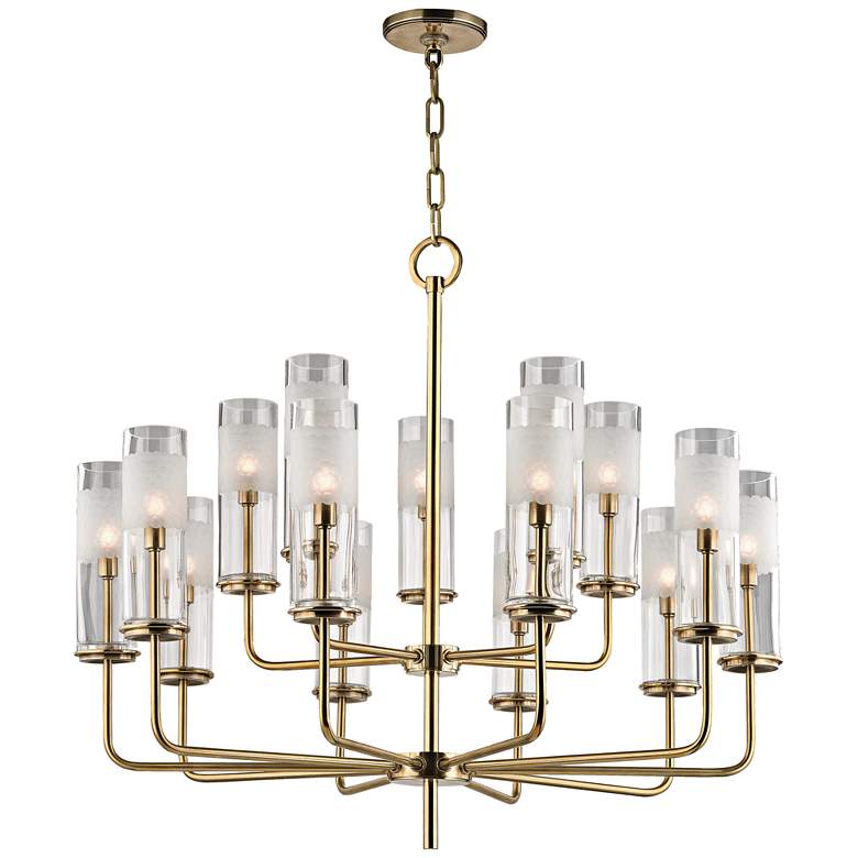 Image 2 Hudson Valley Wentworth 31" Wide Aged Brass Chandelier