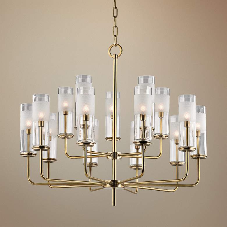 Image 1 Hudson Valley Wentworth 31" Wide Aged Brass Chandelier