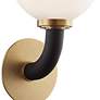Hudson Valley Werner 15"H Aged Brass and Black Wall Sconce