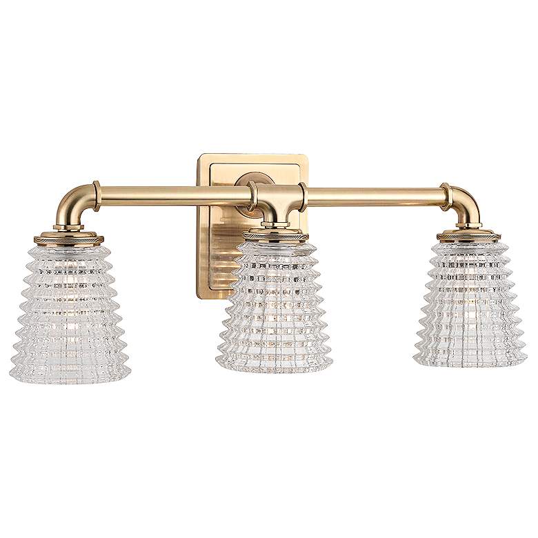 Image 1 Hudson Valley Westbrook 19 3/4 inch Wide Aged Brass Bath Light