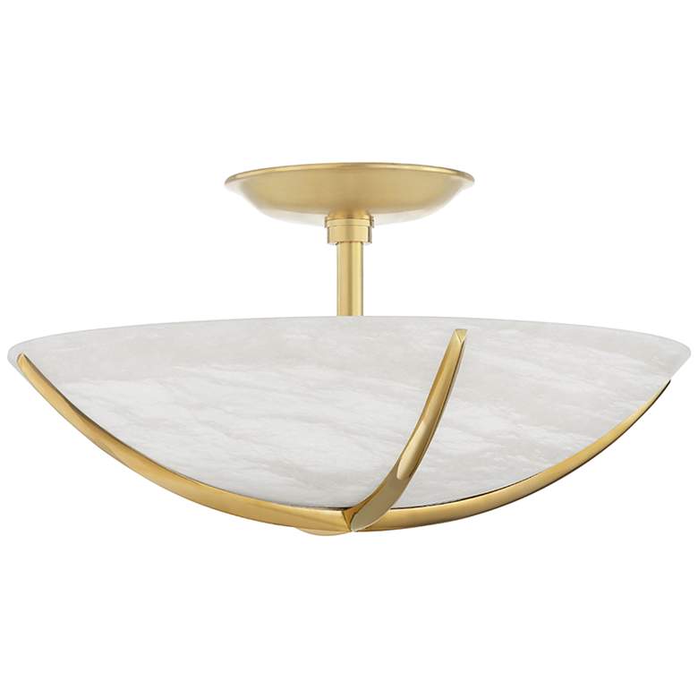 Image 1 Hudson Valley Wheatley 16" Wide Aged Brass Ceiling Light