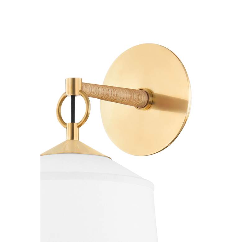 Image 3 Hudson Valley White Plains 13 1/2"H Aged Brass Wall Sconce more views