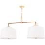 3_Hudson Valley White Plains 40" 2-Light Rattan Brass Island Chandelier more views