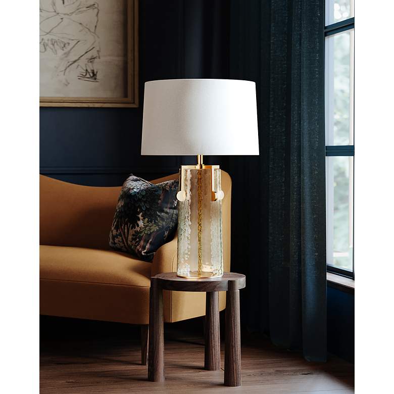 Image 4 Hudson Valley Wildwood 18" 1 Lt. Aged Brass Table Lamp more views