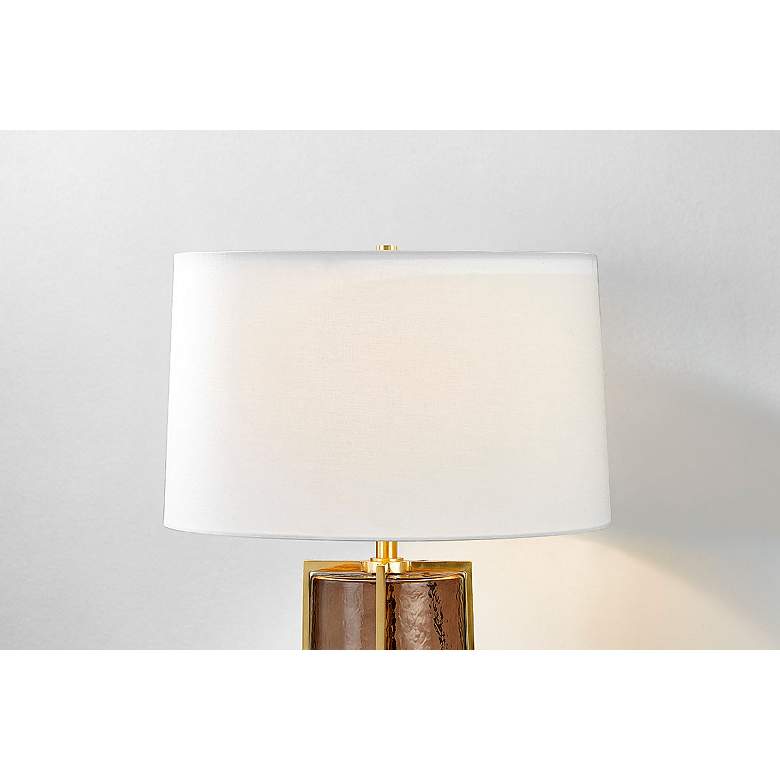 Image 6 Hudson Valley Wildwood 18" 1 Lt. Aged Brass Table Lamp more views