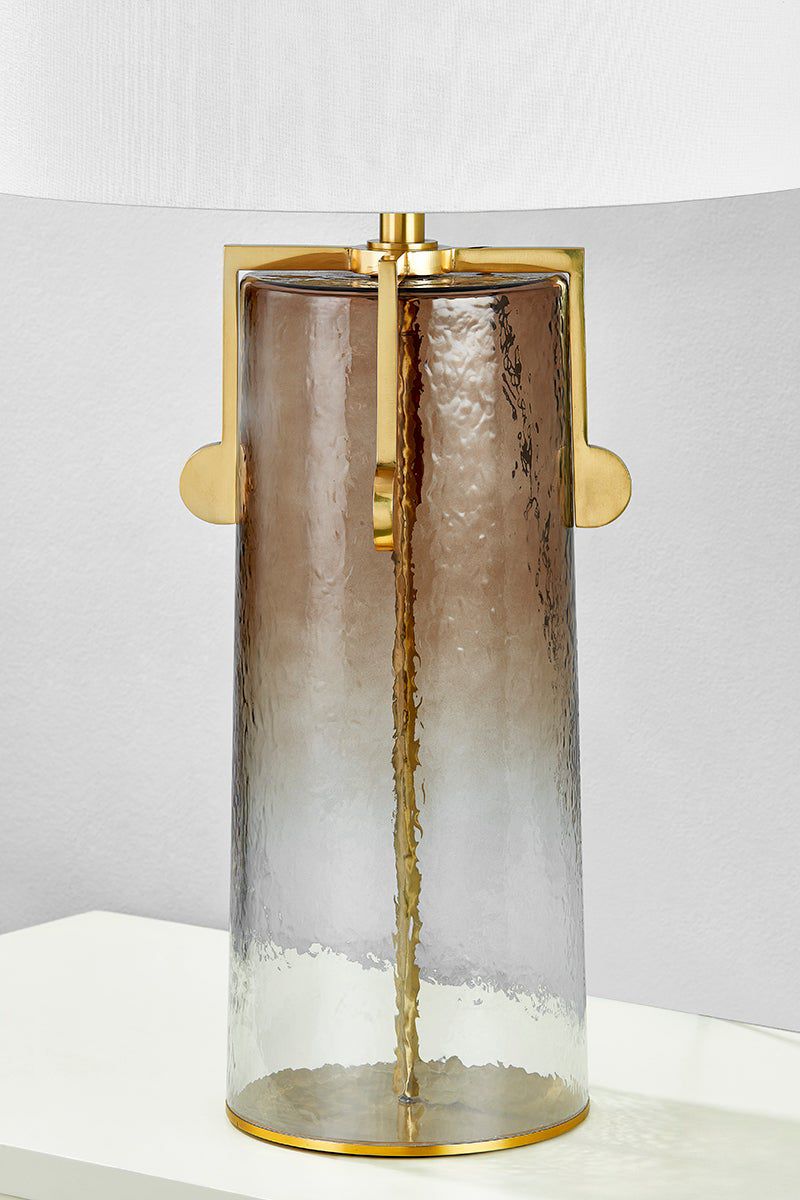 Hudson Valley Wildwood 18" 1 Lt. Aged Brass Table Lamp in scene