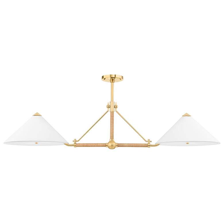 Image 1 Hudson Valley Williamsburg 57" Wide Aged Brass Pendant Light