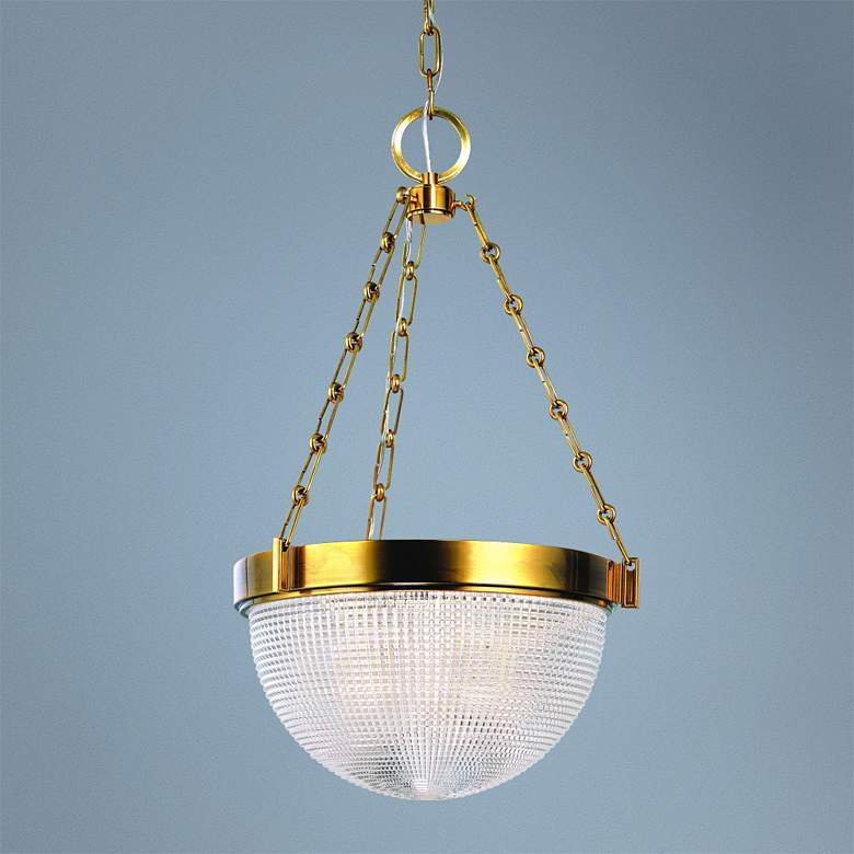 Image 1 Hudson Valley Winfield 15 3/4 inch Wide Aged Brass Pendant Light