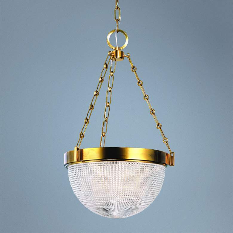Image 1 Hudson Valley Winfield 15 3/4" Wide Aged Brass Pendant Light