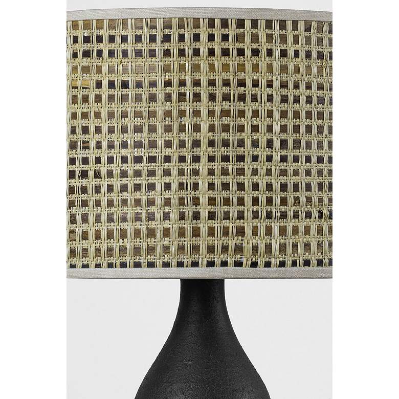Image 3 Hudson Valley Wingdale 17" 1 Lt. Aged Brass/Ceramic Black Ash Table La more views