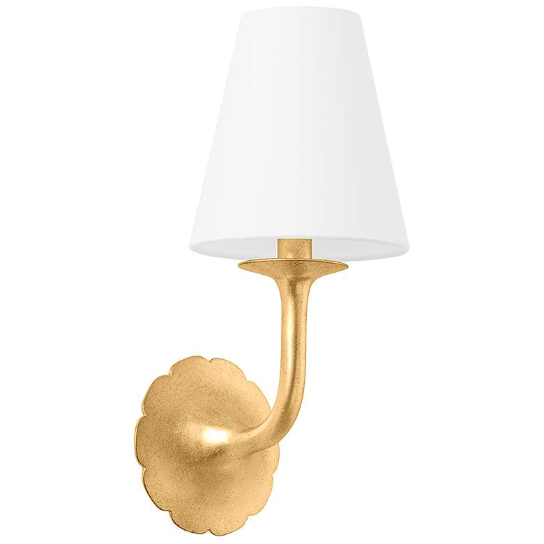 Image 1 Hudson Valley Winnipeg 14 3/4" High Vintage Gold Leaf Wall Sconce