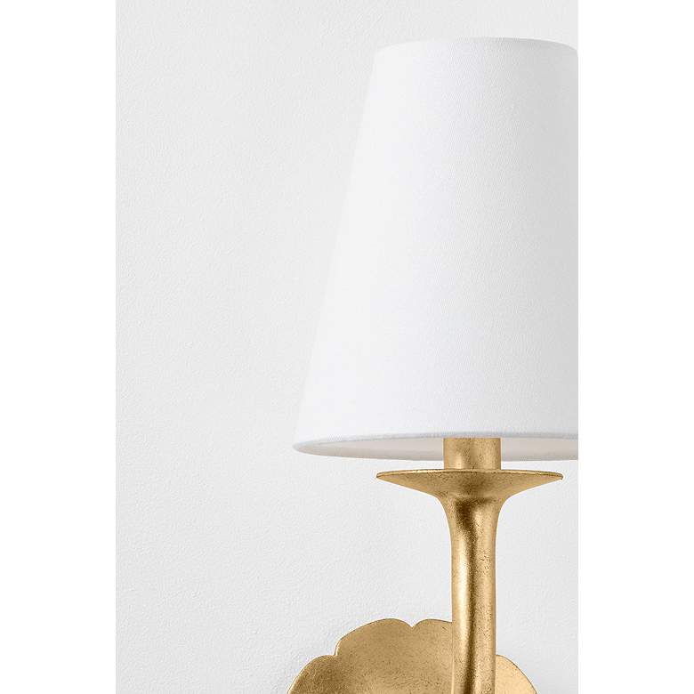 Image 2 Hudson Valley Winnipeg 14 3/4" High Vintage Gold Leaf Wall Sconce more views
