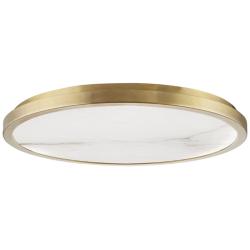 Hudson Valley Woodhaven 24&quot;W Aged Brass LED Ceiling Light
