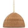 Hudson Valley Woodlawn 28 1/2" Gold and Natural Fiber Dome Pendant