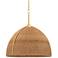Hudson Valley Woodlawn 28 1/2" Gold and Natural Fiber Dome Pendant