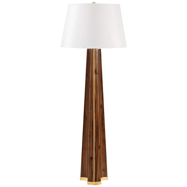 Image 1 Hudson Valley Woodmere Medium Tram Acacia Floor Lamp