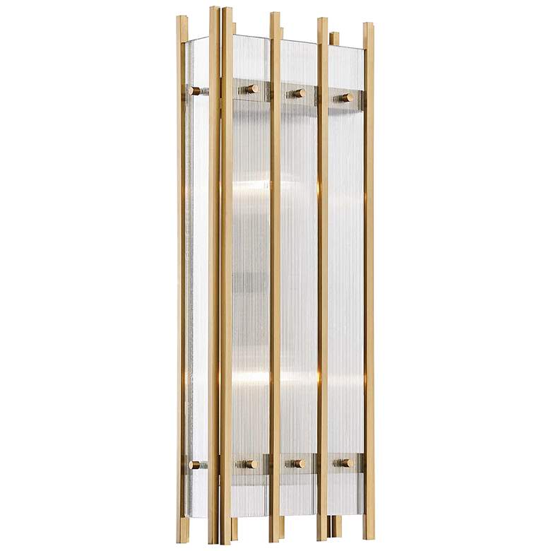 Image 1 Hudson Valley Wooster 20 1/4" High Aged Brass Wall Sconce