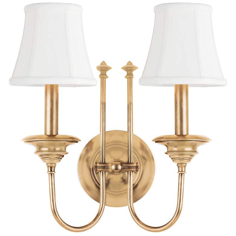 Image 1 Hudson Valley Yorktown 14"H Aged Brass 2-Light Wall Sconce