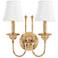 Hudson Valley Yorktown 14"H Aged Brass 2-Light Wall Sconce