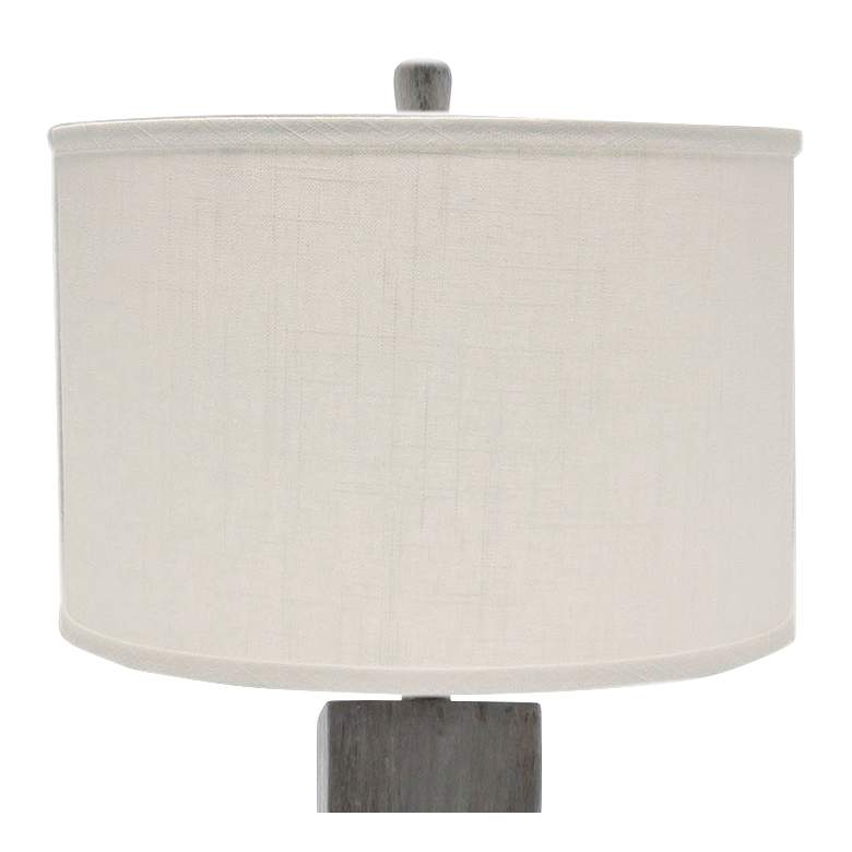 Image 2 Hudson White Wash Table Lamp with Ivory Linen Shade more views