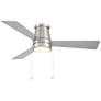 1_Hug Indoor/Outdoor 3-Blade 52" Flush Mount Fan Nickel 4CCT LED
