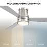 2_Hug Indoor/Outdoor 3-Blade 52" Flush Mount Fan Nickel 4CCT LED more views