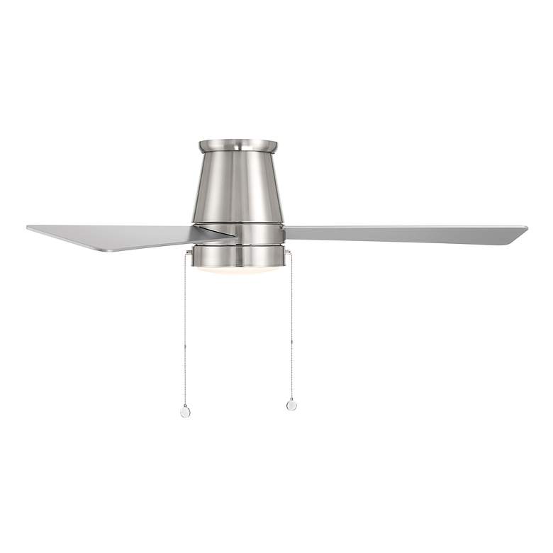 Image 5 Hug Indoor/Outdoor 3-Blade 52" Flush Mount Fan Nickel 4CCT LED more views