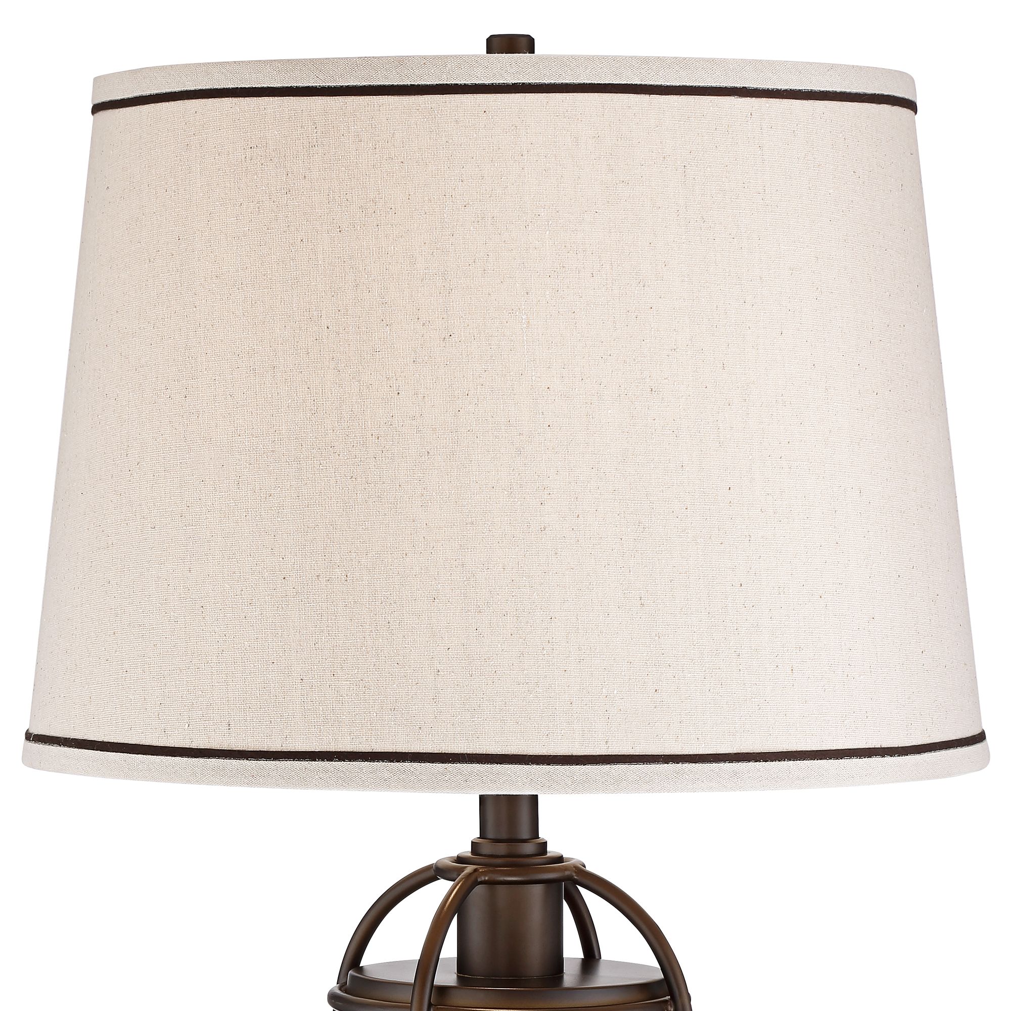 Hugh 26" High Bronze Lantern Table Lamp with Night Light 16G30