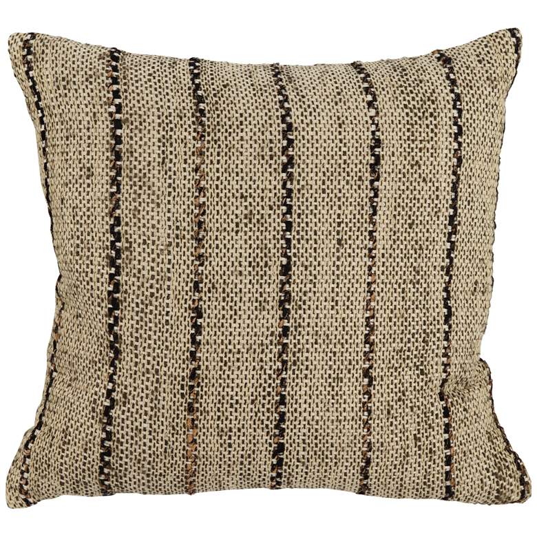 Image 1 Hugh Brown Stripes 20 inch Square Decorative Throw Pillow