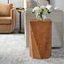 3_Hughes 14"W Caramel Poplar Burl Wood Geometric Accent Table more views