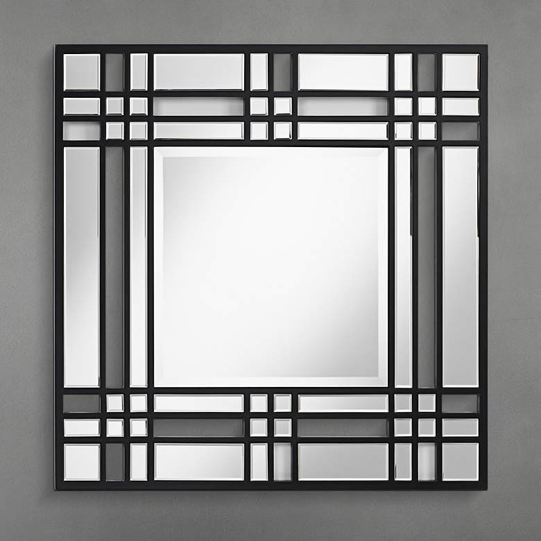 Image 1 Hughes 31 1/2 inch Square Black Wall Mirror