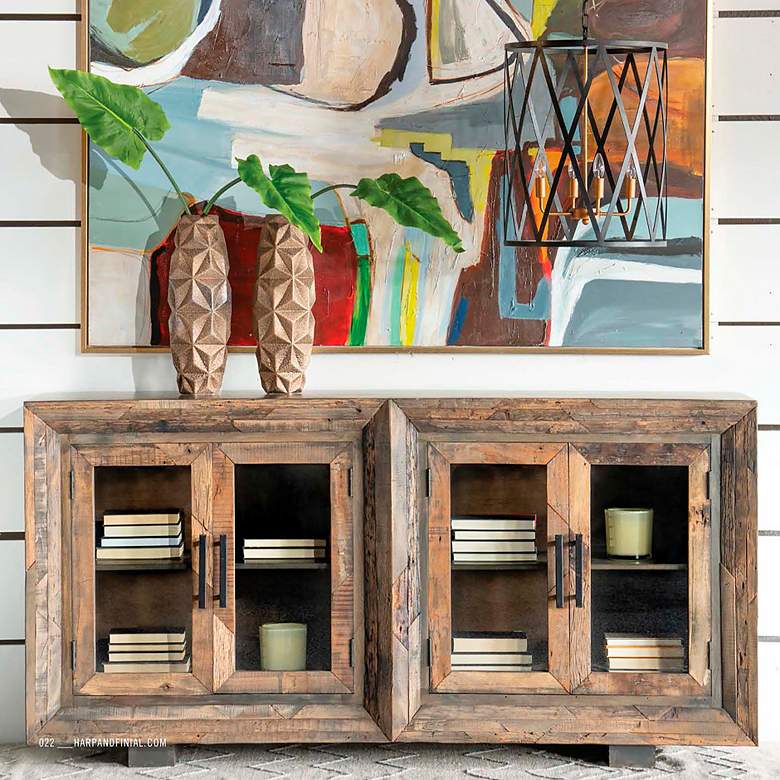 Image 1 Hughes Sideboard - Natural Finish On Reclaimed Wood With Plain Glass