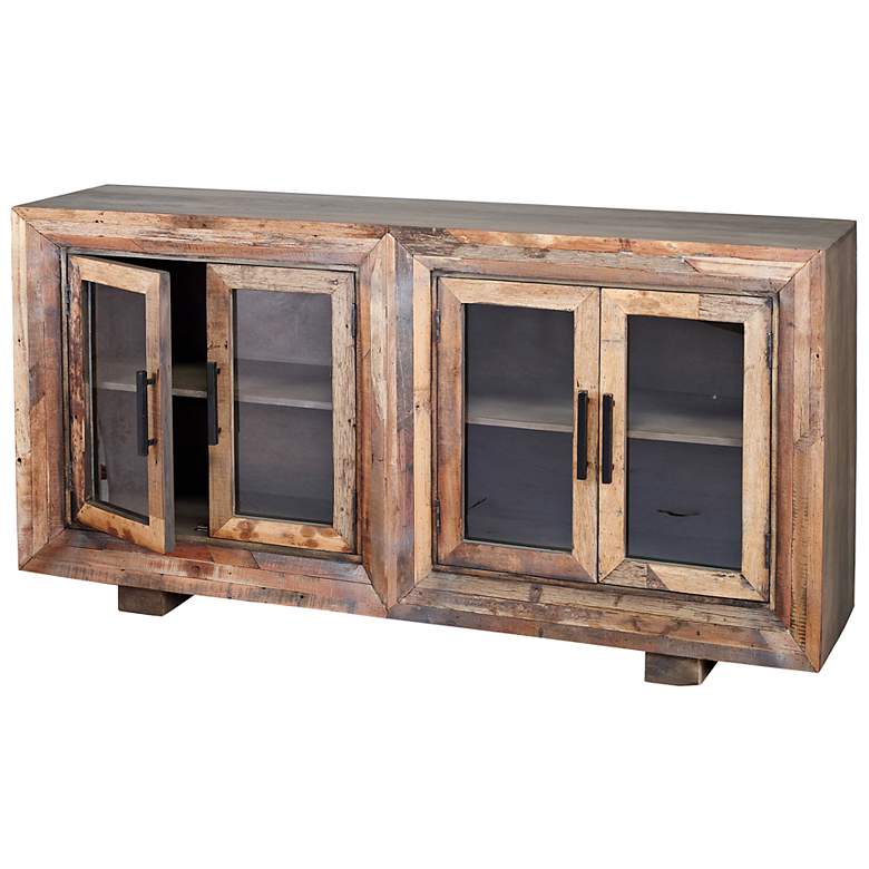 Image 4 Hughes Sideboard - Natural Finish On Reclaimed Wood With Plain Glass more views