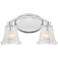 Hughson 16" Wide Chrome and Glass 2-Light Bath Light