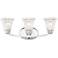 Hughson 24" Wide Chrome and Glass 3-Light Bath Light