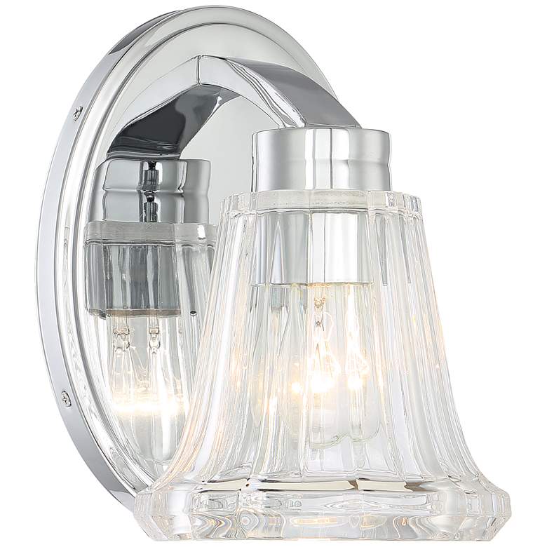 Image 1 Hughson 9"H Chrome and Glass Wall Sconce